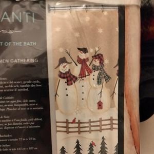 Avanti snowman shower curtain